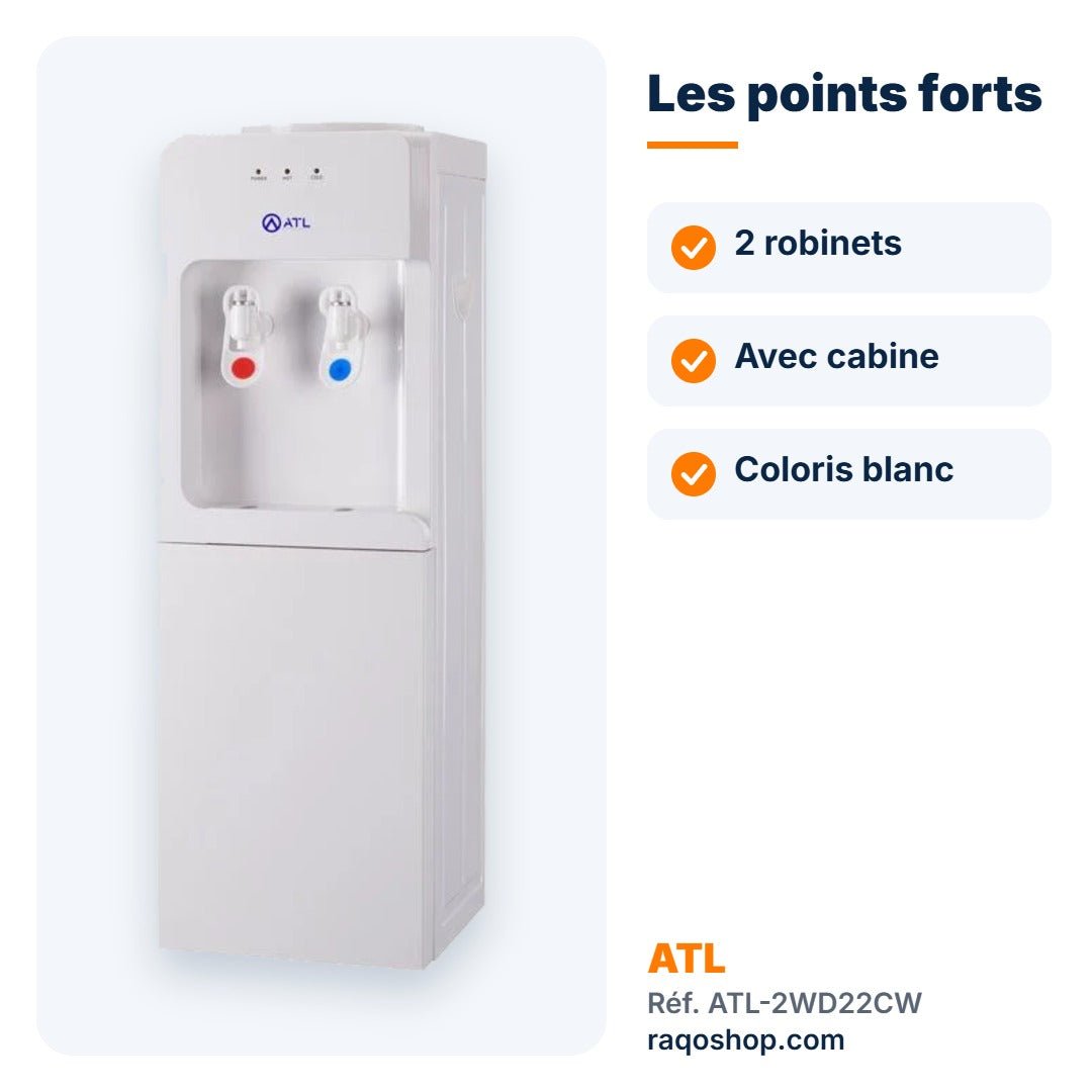 Fontaine à eau ATL 2 robinets avec cabine – ATL-2WD22CW - RAQO