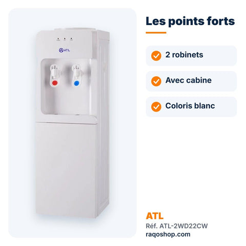 Fontaine à eau ATL 2 robinets avec cabine – ATL-2WD22CW - RAQO