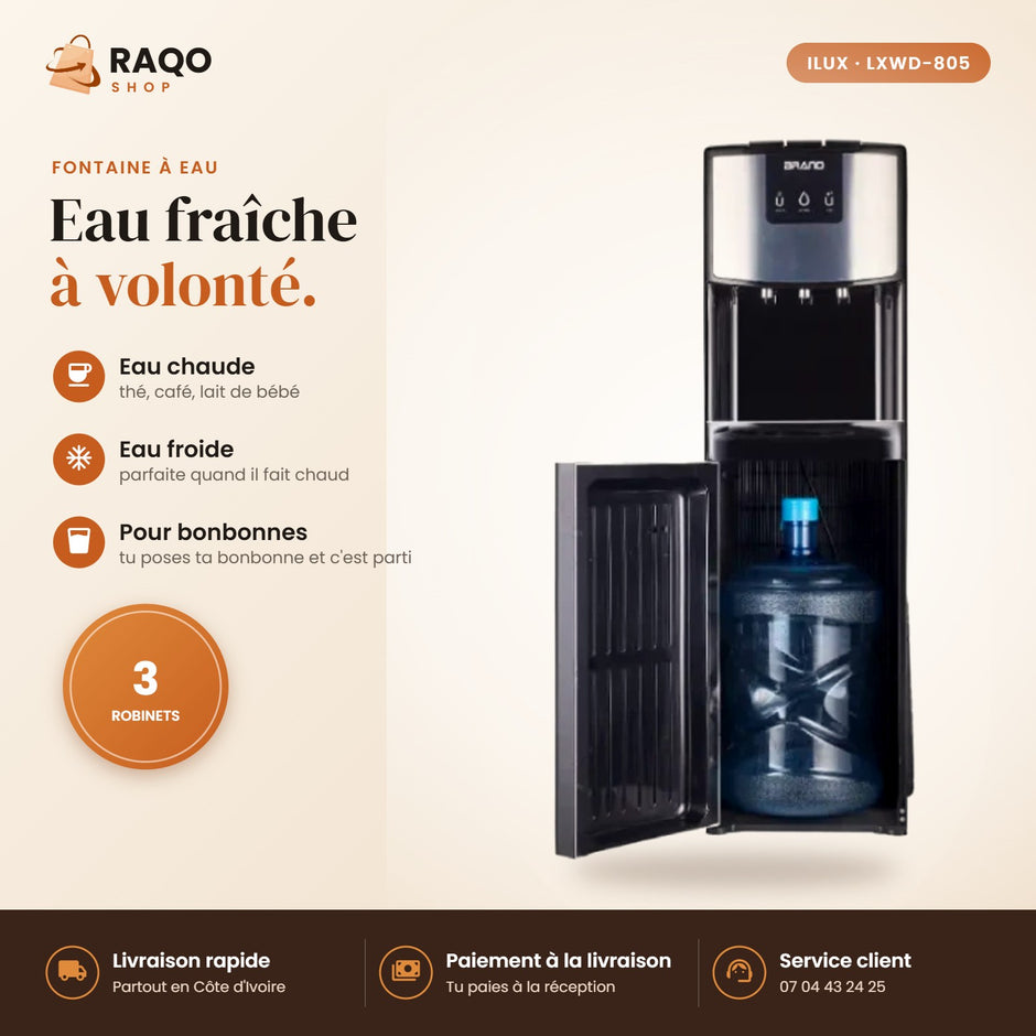 Fontaine à Eau iLUX – 500 W – Noir - RAQO