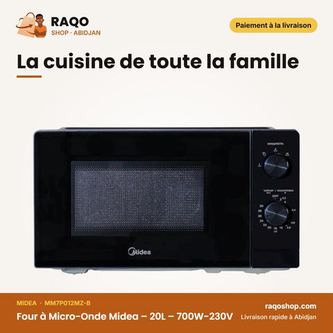 Four à Micro-Onde Midea – 20L – 700W-230V – 5POWER Level | MM7P012MZ-B - RAQO