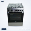 Gazinière ATL 4 feux 60×60 cm inox avec four et tournebroche – ATLGAZ-PRESTIGE60S - RAQO