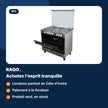 Gazinière ATL 5 feux 90×60 cm inox avec four et tournebroche – ATLGAZ-PRESTIGE90S - RAQO