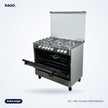 Gazinière ATL 5 feux 90×60 cm inox avec four et tournebroche – ATLGAZ-PRESTIGE90S - RAQO