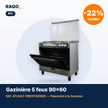 Gazinière ATL 5 feux 90×60 cm inox avec four et tournebroche – ATLGAZ-PRESTIGE90S - RAQO