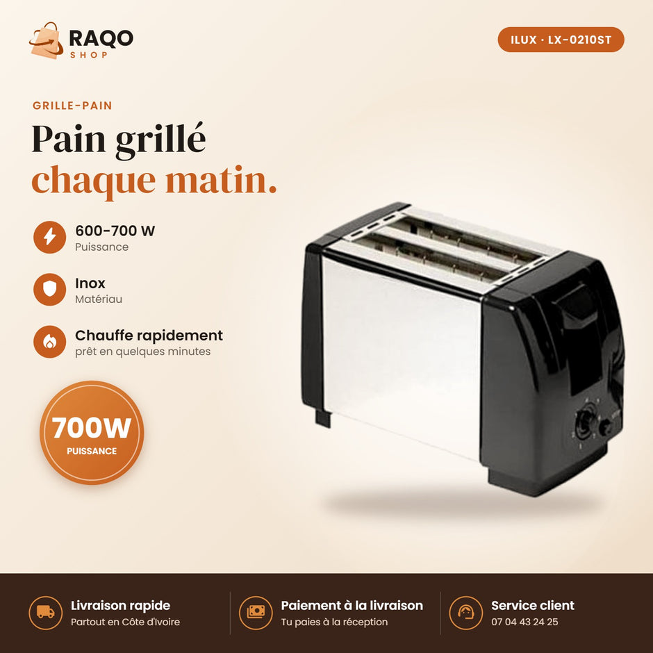 Grille-pain iLUX – 700 W - RAQO