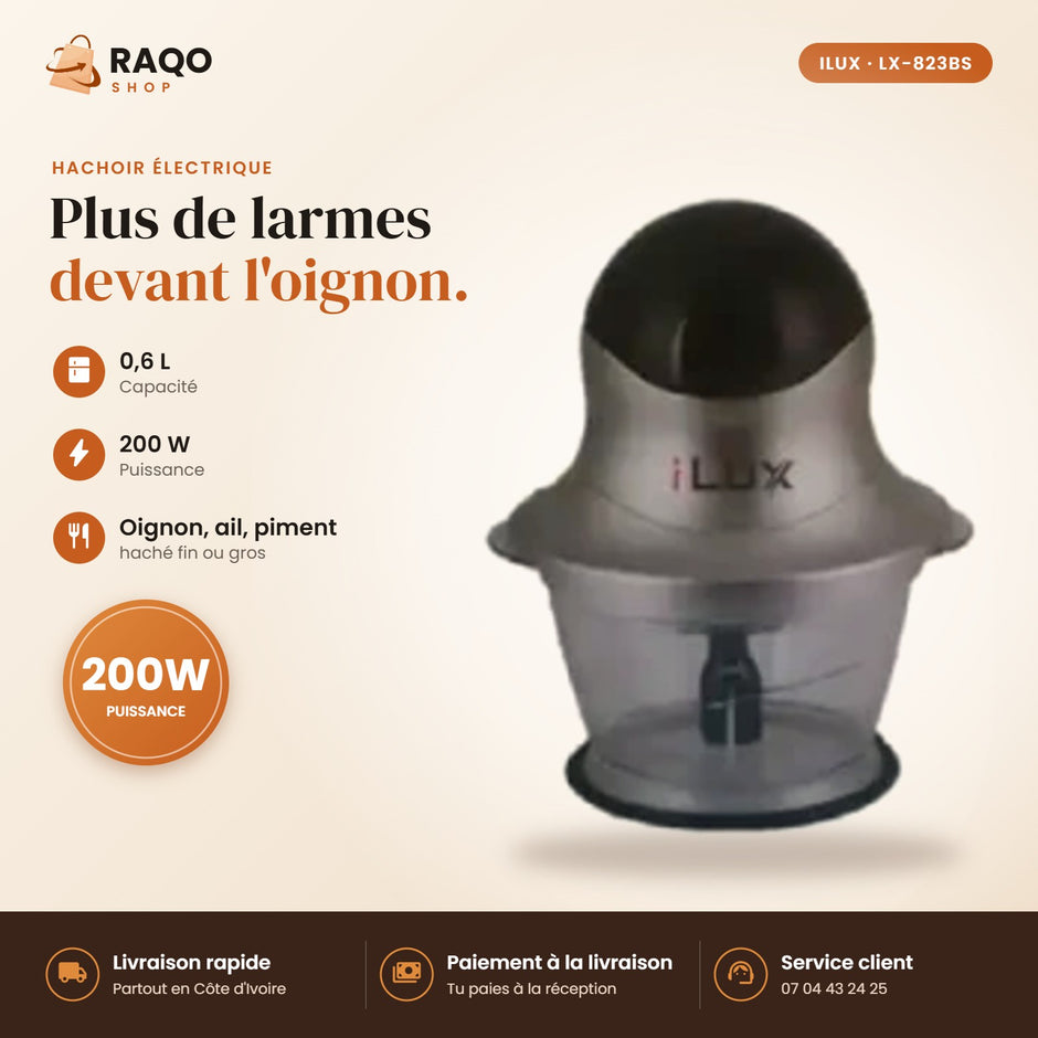 Hachoir Électrique iLUX – 200 W – 0,6 L - RAQO