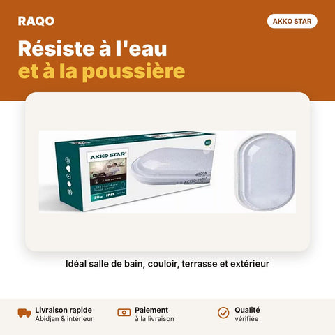 Hublot LED étanche ovale 20W transparent – lumière blanche 6500K | Akko Star - RAQO