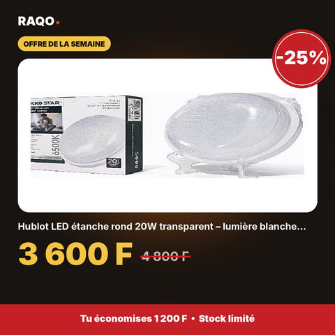Hublot LED étanche rond 20W transparent – lumière blanche 6500K | Akko Star - RAQO