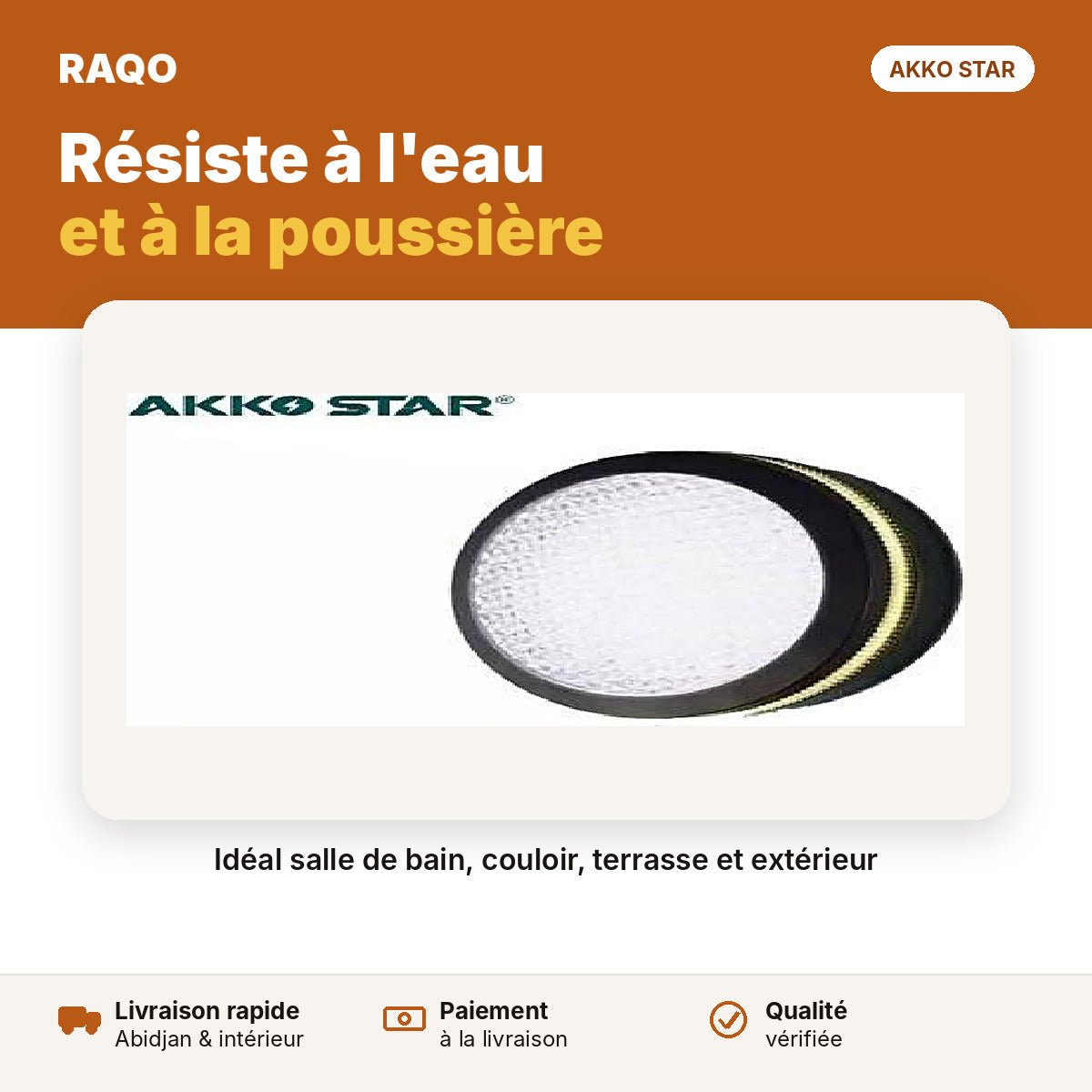 Hublot LED étanche rond 21W double lumière 6500K + 3000K | Akko Star - RAQO