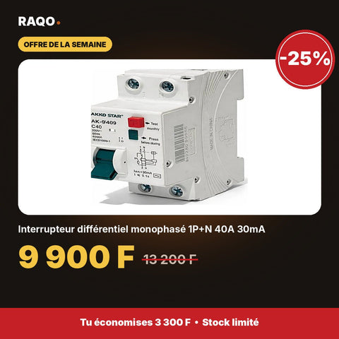 Interrupteur différentiel monophasé 1P+N 40A 30mA | Akko Star - RAQO