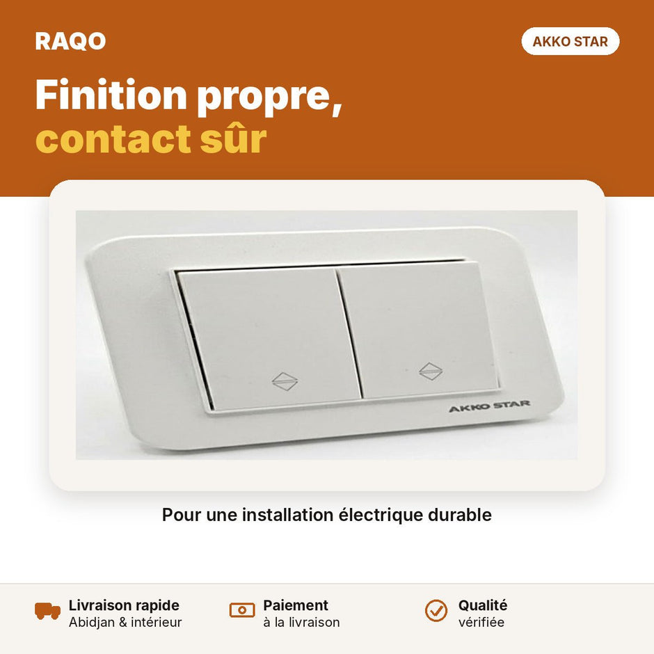 Interrupteur double va-et-vient encastrable | Akko Star - RAQO