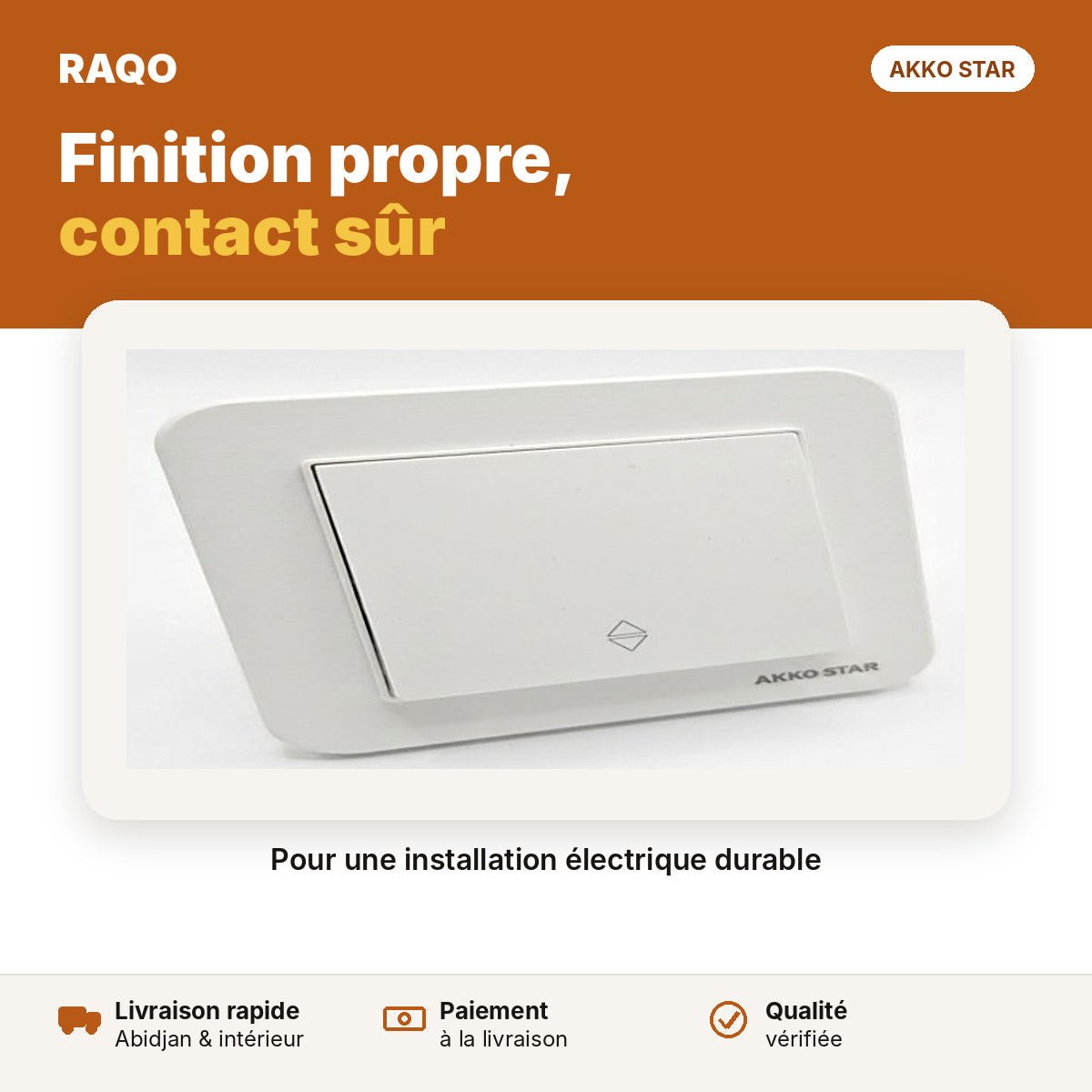 Interrupteur simple va-et-vient encastrable | Akko Star - RAQO