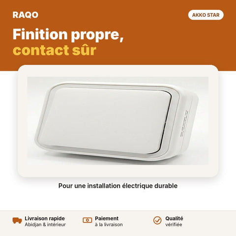Interrupteur simple va-et-vient étanche encastrable | Akko Star - RAQO