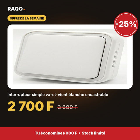 Interrupteur simple va-et-vient étanche encastrable | Akko Star - RAQO