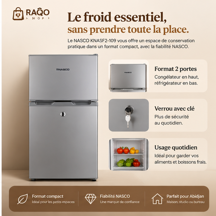 Réfrigérateur Nasco KNASF2-109 - RAQO Shop