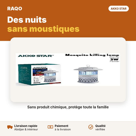 Lampe anti-moustiques UV 3W | Akko Star - RAQO