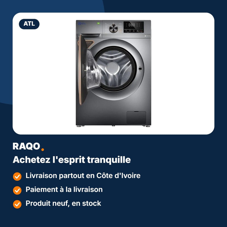 Lave-linge séchant ATL 12kg / 7kg Inverter écran tactile – ATLWM-128127INV - RAQO