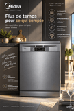 Lave-Vaisselle Midea 14 Couverts Gris – 8 Programmes, Filtre Antibactérien & Séchage Auto – WQP12-7633 - RAQO