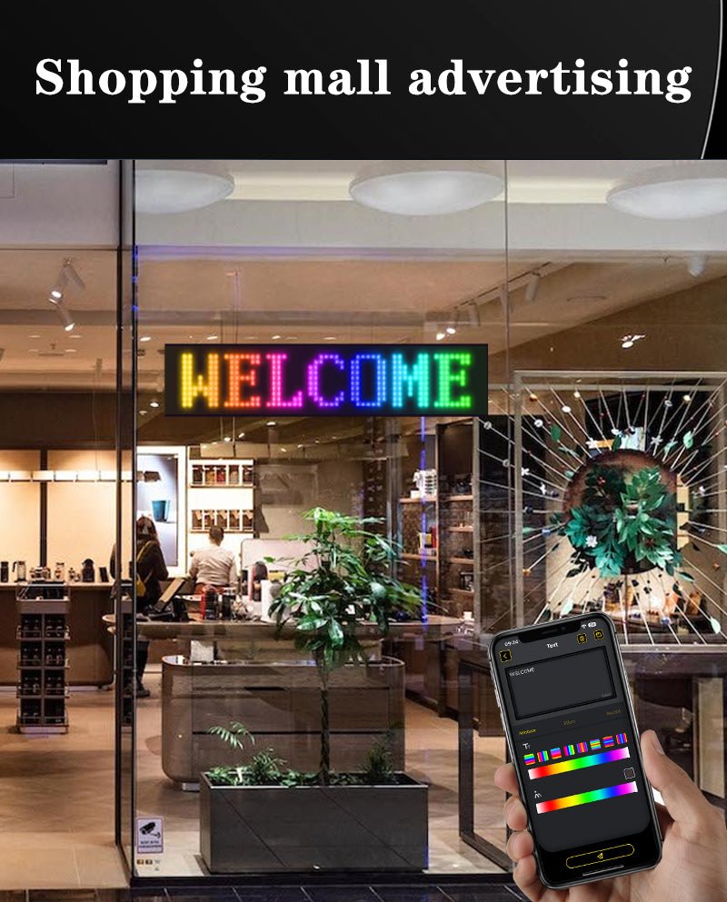 LED affichage flexible APP Bluetooth écran publicitaire couleur autocollant intelligente écran souple affichage - RAQO