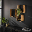 Lot de 3 étagères murales cubes en bois d’acacia - RAQO