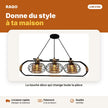 Lustre 3 têtes cages métal noir et or E27 – 700 mm - RAQO