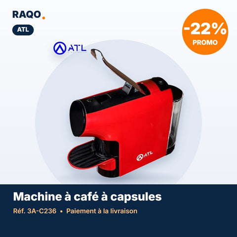Machine à café à capsules ATL 1200W rouge – 3A-C236 - RAQO