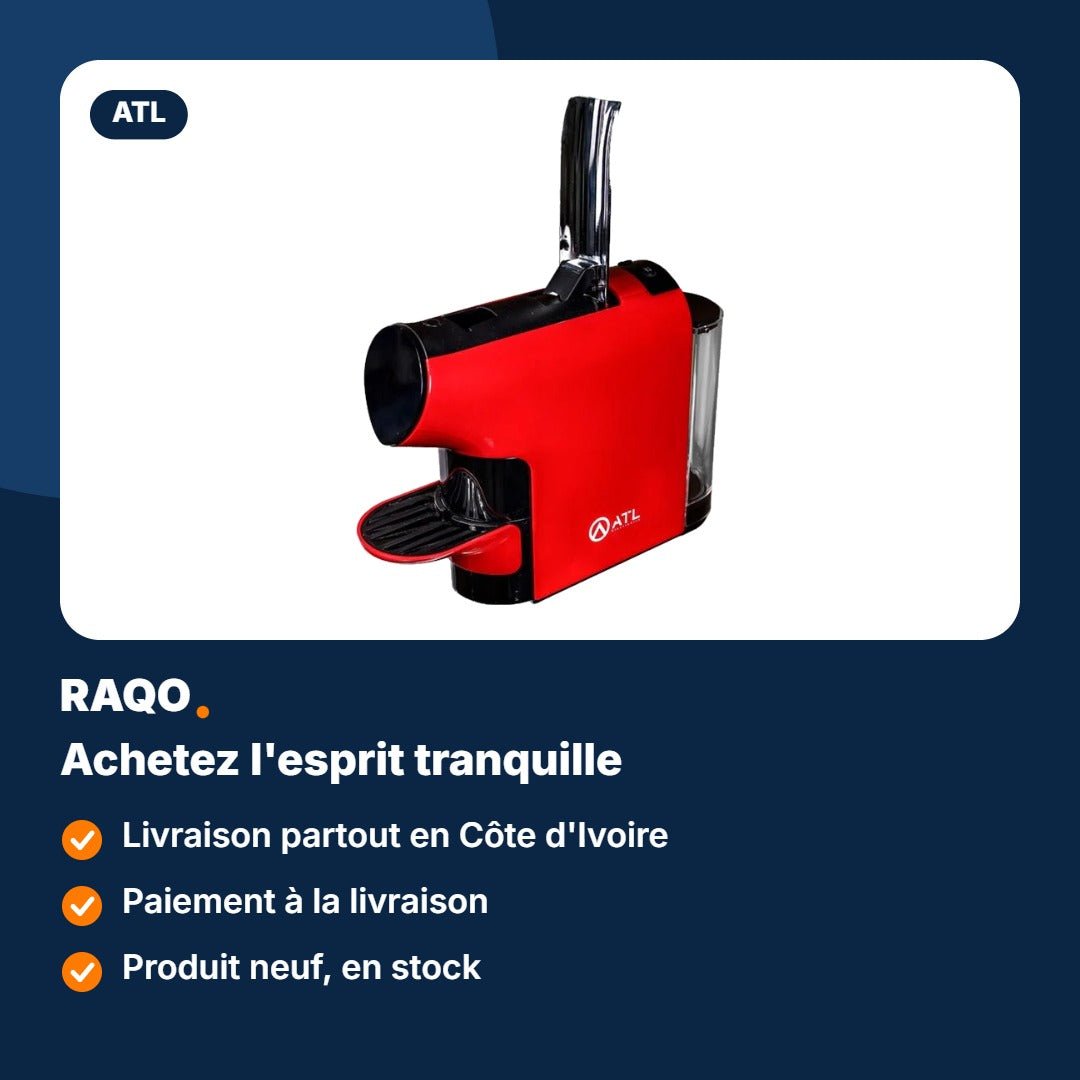 Machine à café à capsules ATL 1200W rouge – 3A-C236 - RAQO