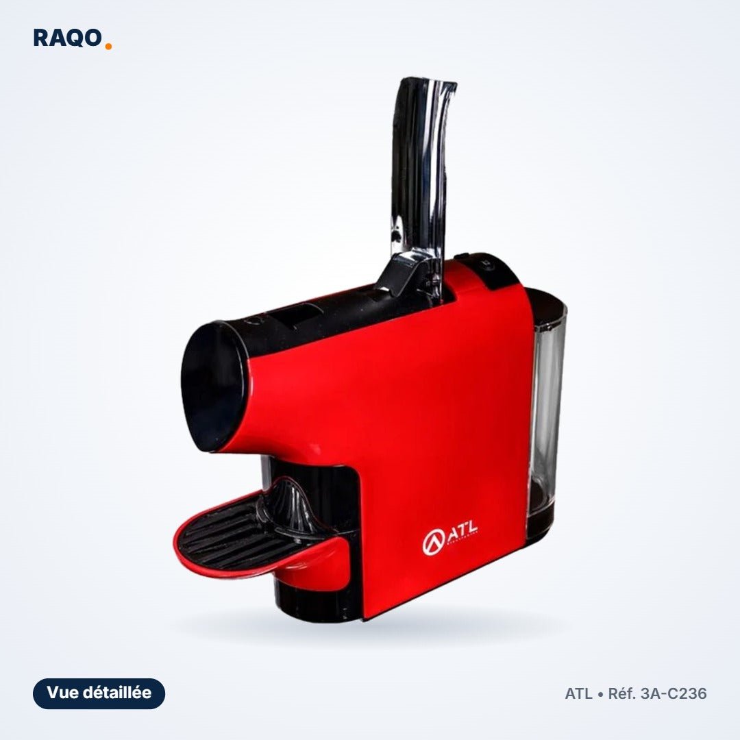 Machine à café à capsules ATL 1200W rouge – 3A-C236 - RAQO