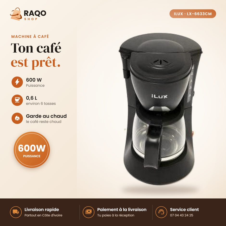 Machine à Café iLUX – 600 W – 0,6 L - RAQO