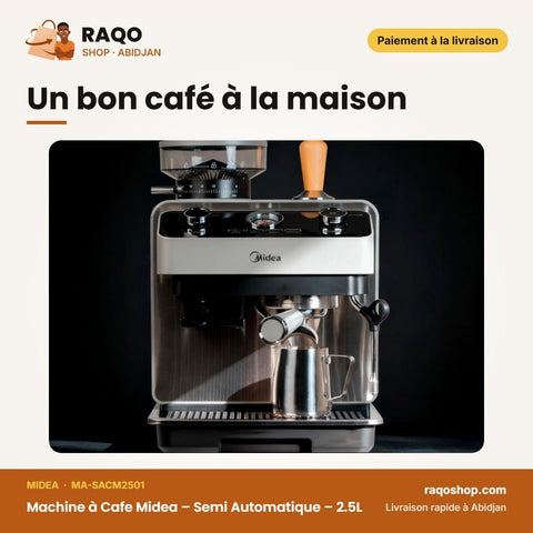Machine à Cafe Midea – Semi Automatique – 2.5L – Auto-Nettoyage | MA-SACM2501 - RAQO
