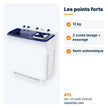 Machine à laver 2 cuves ATL 12kg semi-automatique – ATLWM-XPB120 - RAQO