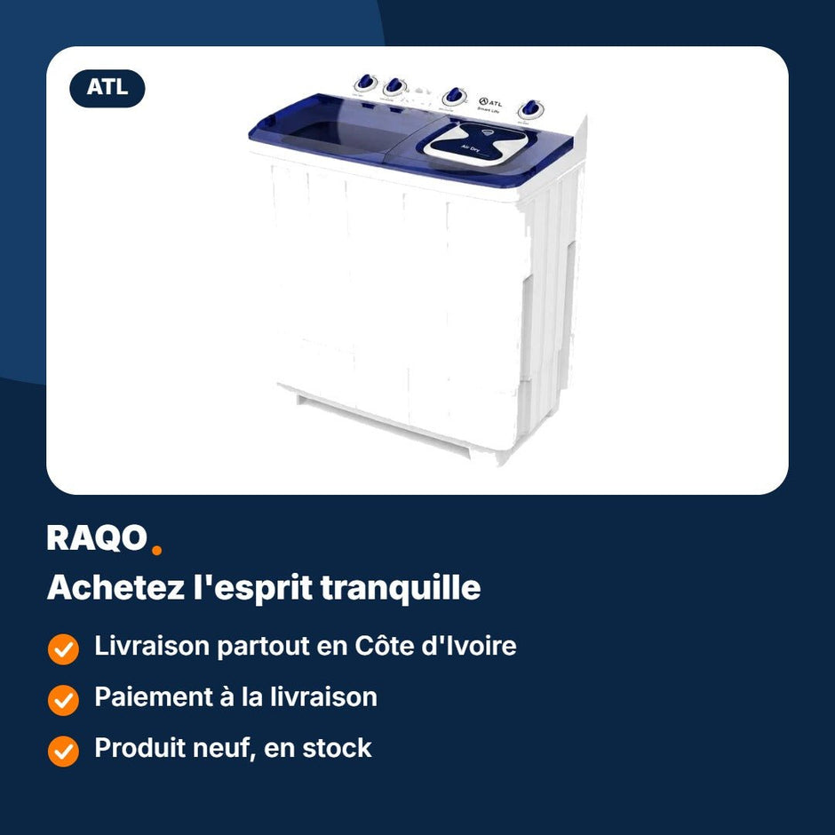 Machine à laver 2 cuves ATL 12kg semi-automatique – ATLWM-XPB120 - RAQO