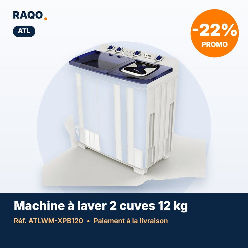 Machine à laver 2 cuves ATL 12kg semi-automatique – ATLWM-XPB120 - RAQO