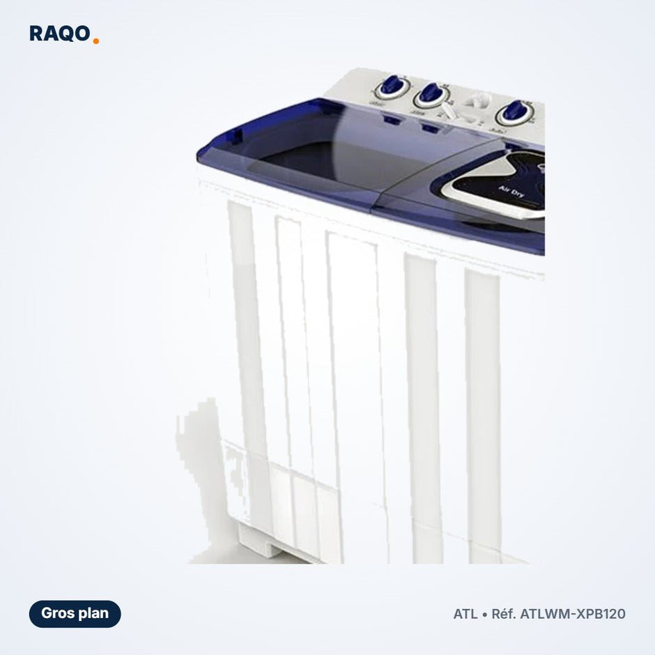Machine à laver 2 cuves ATL 12kg semi-automatique – ATLWM-XPB120 - RAQO