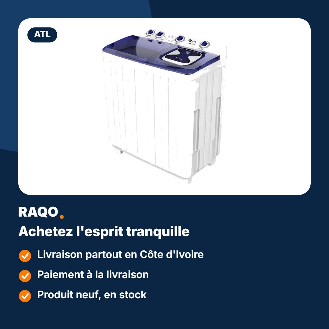 Machine à laver 2 cuves ATL 15kg semi-automatique – ATLWM-XPB150 - RAQO