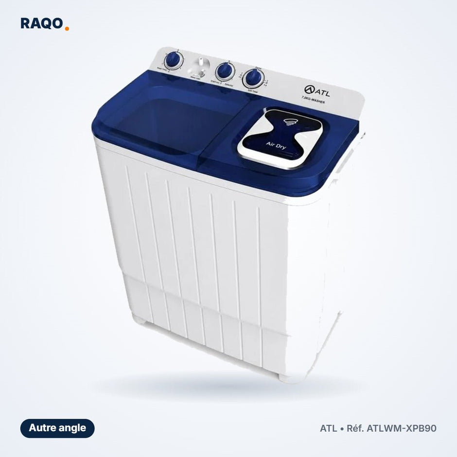 Machine à laver 2 cuves ATL 9kg semi-automatique – ATLWM-XPB90 - RAQO