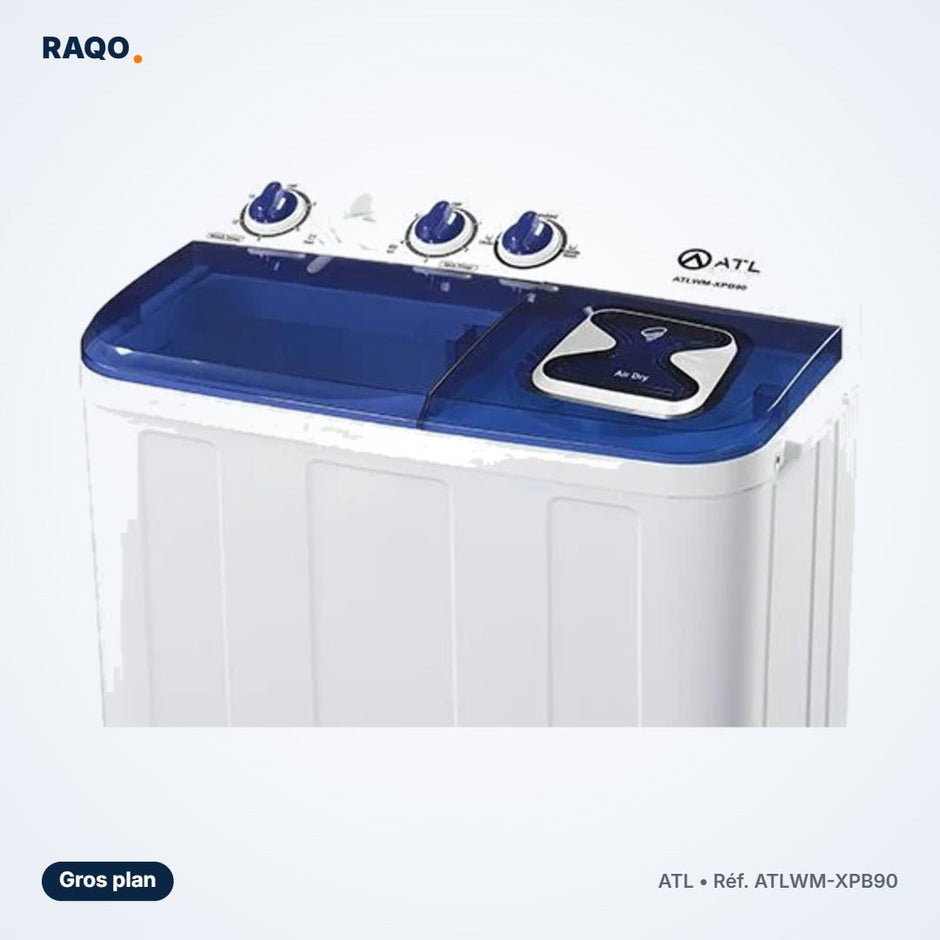 Machine à laver 2 cuves ATL 9kg semi-automatique – ATLWM-XPB90 - RAQO