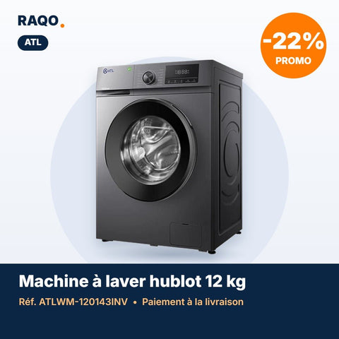 Machine à laver hublot ATL 12kg Inverter 1400 tr/min – ATLWM-120143INV - RAQO