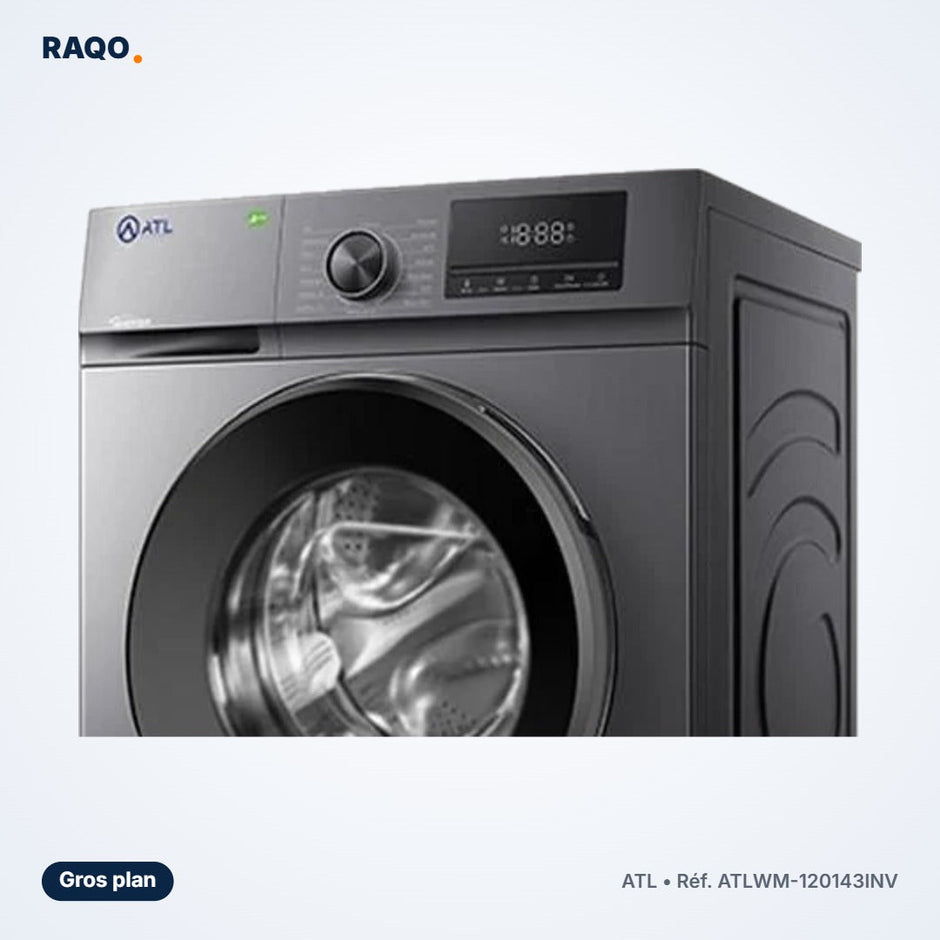 Machine à laver hublot ATL 12kg Inverter 1400 tr/min – ATLWM-120143INV - RAQO