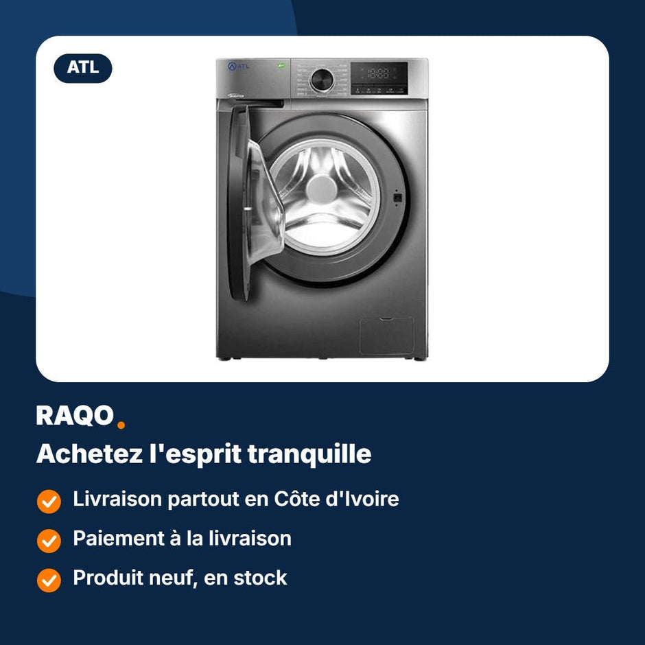 Machine à laver hublot ATL 12kg Inverter 1400 tr/min – ATLWM-120143INV - RAQO