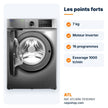 Machine à laver hublot ATL 7kg Inverter 1000 tr/min – ATLWM-70103INV - RAQO