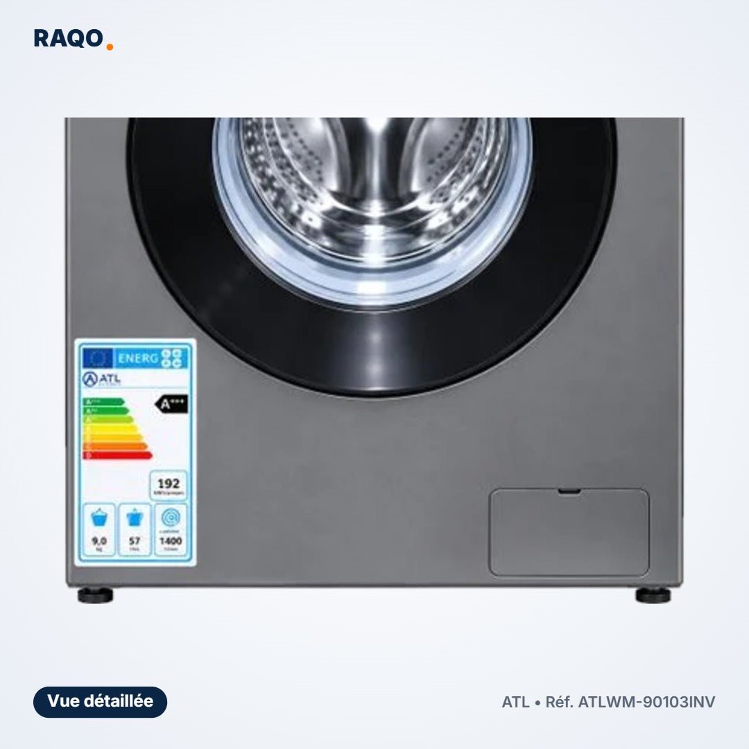 Machine à laver hublot ATL 9kg Inverter 1200 tr/min – ATLWM-90103INV - RAQO