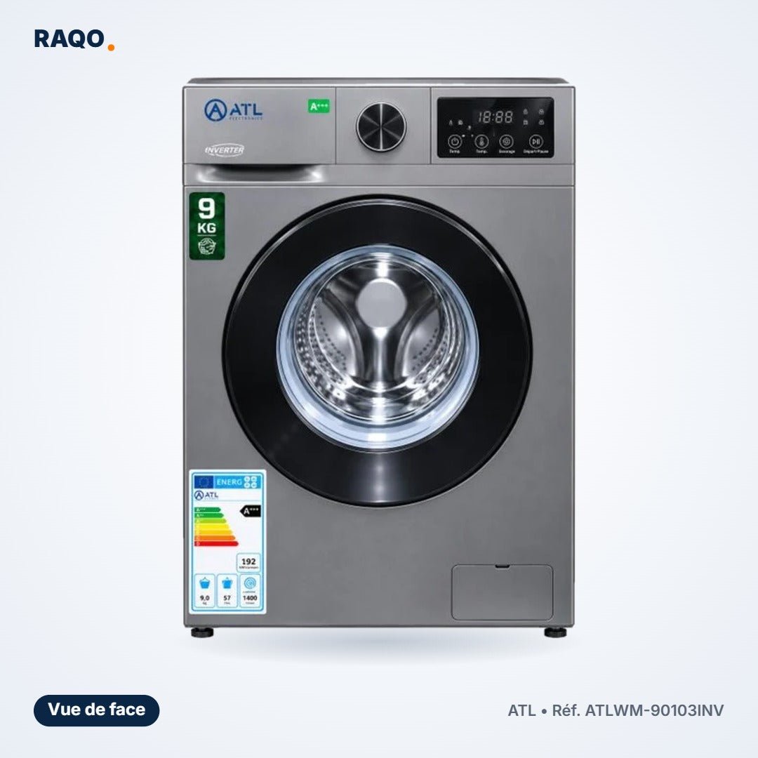 Machine à laver hublot ATL 9kg Inverter 1200 tr/min – ATLWM-90103INV - RAQO