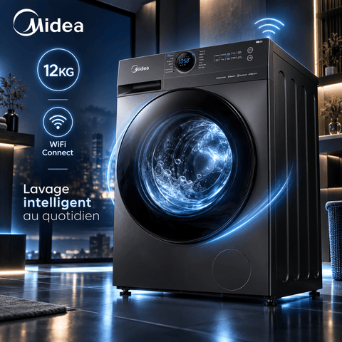 Machine à Laver Midea 12 kg Front Load Inverter – MF200W120WB/T - RAQO