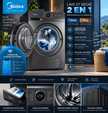 Machine à Laver Séchant Midea 10/7 kg Inverter – MF200D100WB/T - RAQO