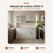 Visuel RAQO du meuble de cuisine JS166-5 blanc, avec ses dimensions et des informations commerciales.
