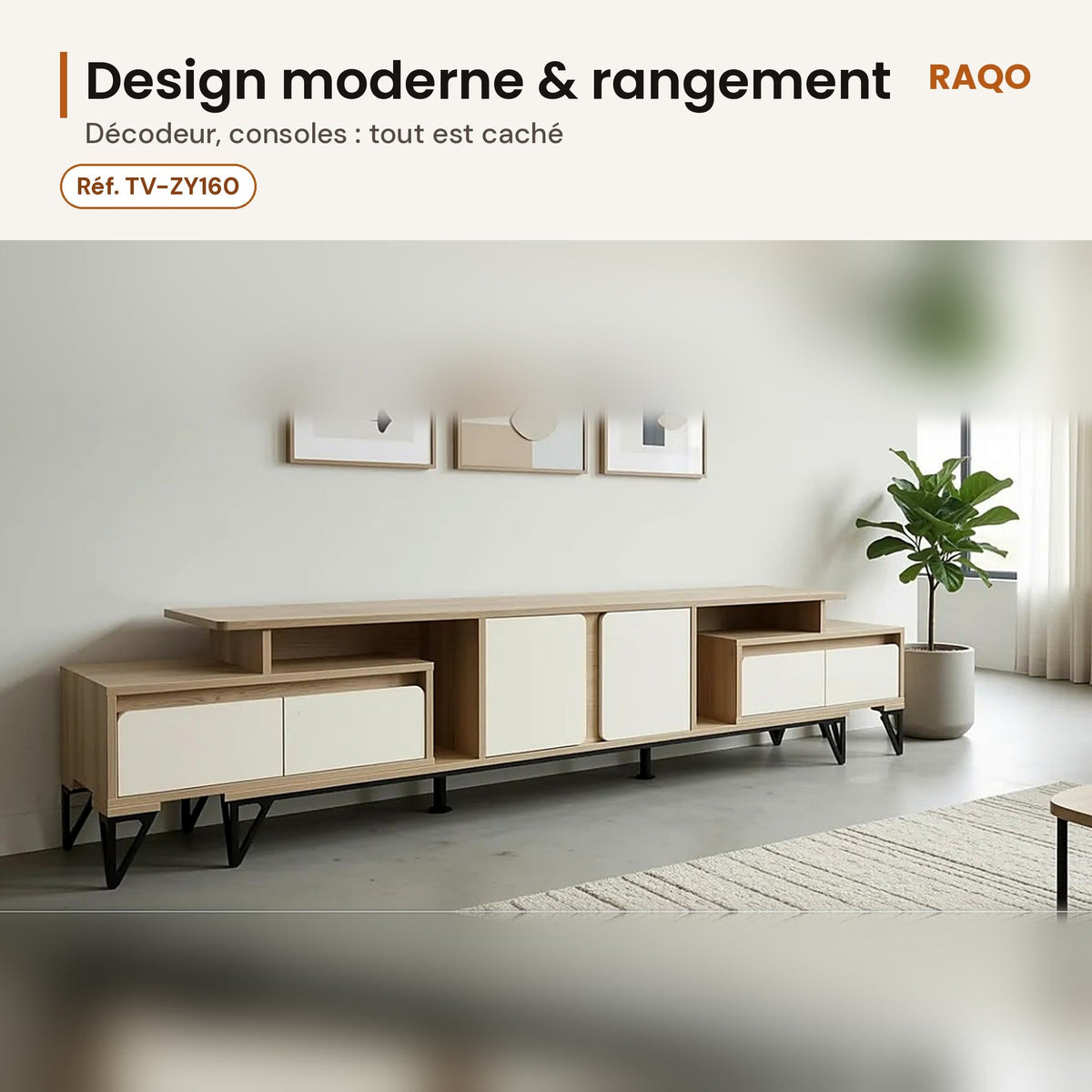 Meuble TV TV-ZY160 pour votre salon - RAQO
