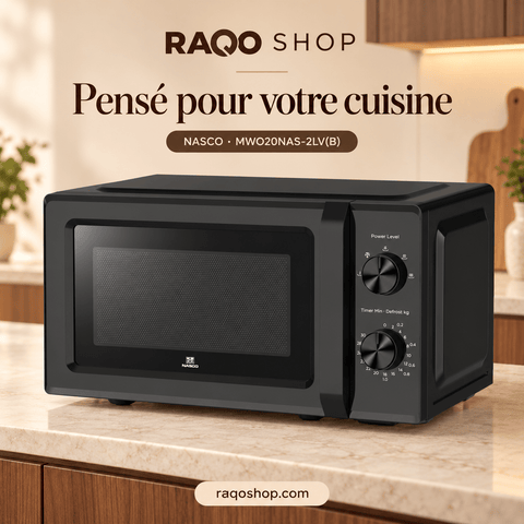 Micro-Onde Nasco – Noir – 20L – 230V-240V | MWO20NAS-2LV(B) - RAQO