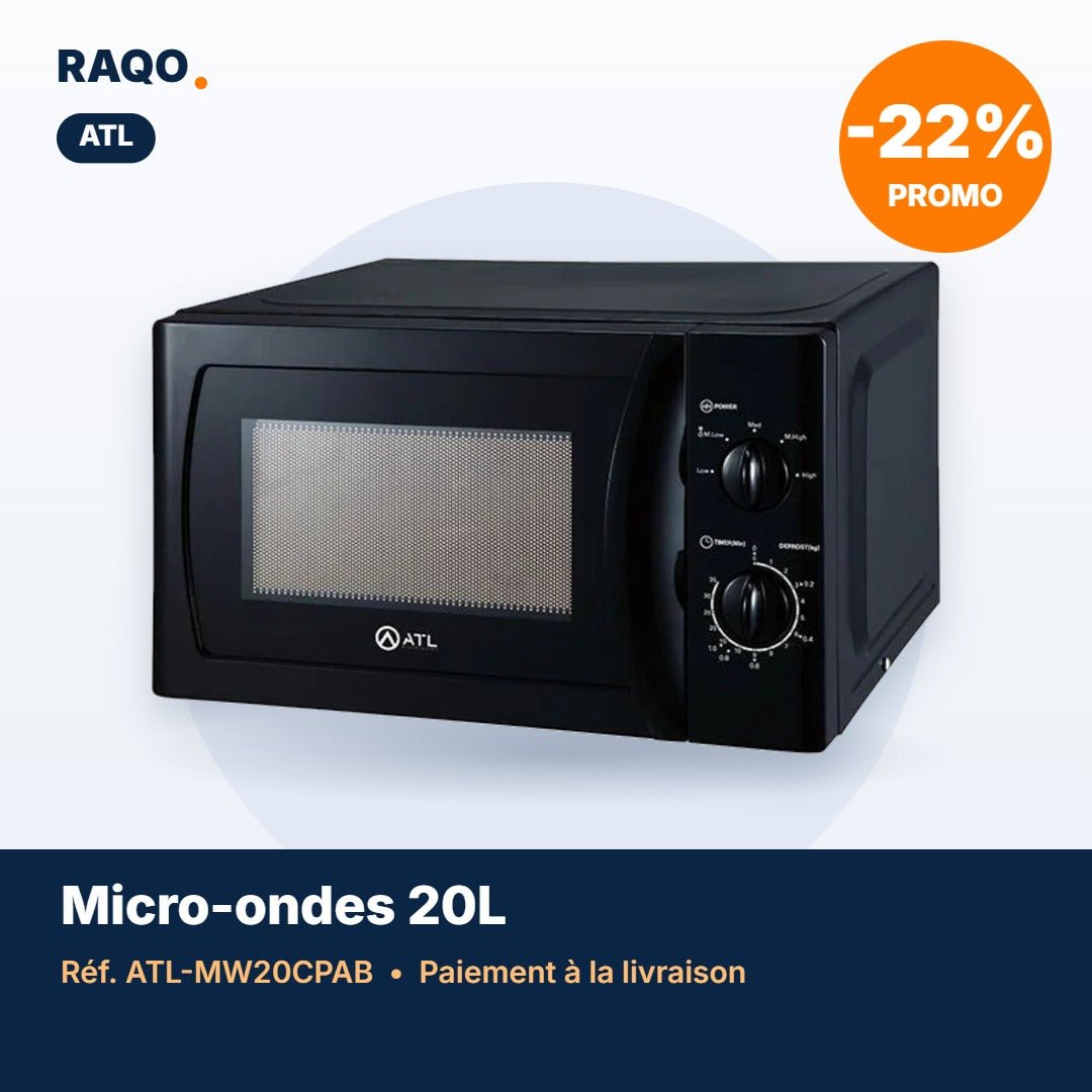 Micro-ondes ATL 20L 700W noir – ATL-MW20CPAB - RAQO