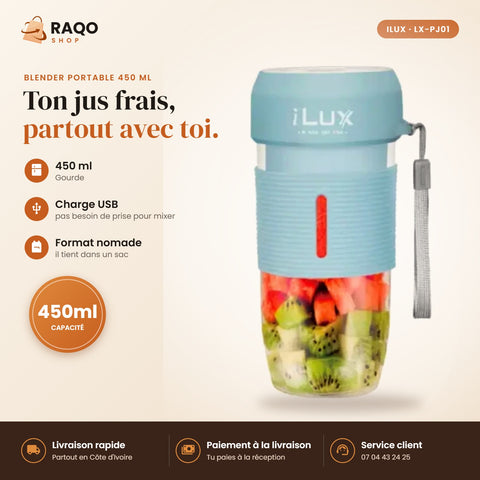 Mini Blender Portable iLUX – 450 ml - RAQO